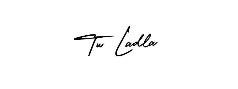 How to Draw Tw Ladla signature style? AmerikaSignatureDemo-Regular is a latest design signature styles for name Tw Ladla. Tw Ladla signature style 3 images and pictures png