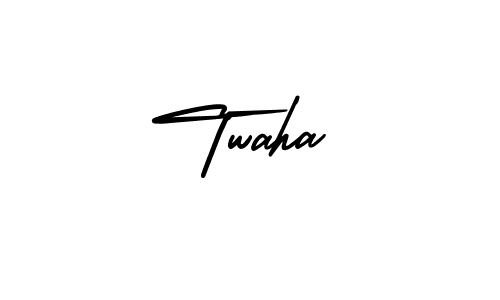 Design your own signature with our free online signature maker. With this signature software, you can create a handwritten (AmerikaSignatureDemo-Regular) signature for name Twaha. Twaha signature style 3 images and pictures png