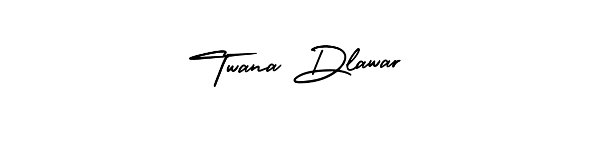 You should practise on your own different ways (AmerikaSignatureDemo-Regular) to write your name (Twana Dlawar) in signature. don't let someone else do it for you. Twana Dlawar signature style 3 images and pictures png