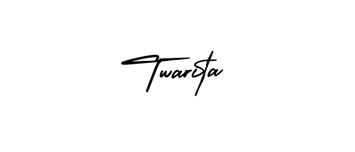Use a signature maker to create a handwritten signature online. With this signature software, you can design (AmerikaSignatureDemo-Regular) your own signature for name Twarita. Twarita signature style 3 images and pictures png