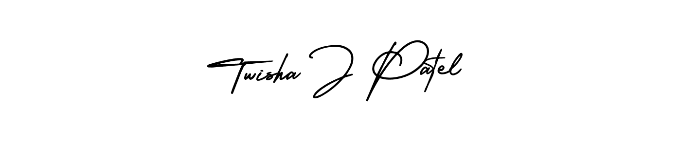 if you are searching for the best signature style for your name Twisha J Patel. so please give up your signature search. here we have designed multiple signature styles  using AmerikaSignatureDemo-Regular. Twisha J Patel signature style 3 images and pictures png