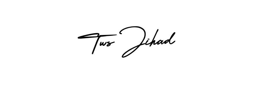 Similarly AmerikaSignatureDemo-Regular is the best handwritten signature design. Signature creator online .You can use it as an online autograph creator for name Tws Jihad. Tws Jihad signature style 3 images and pictures png