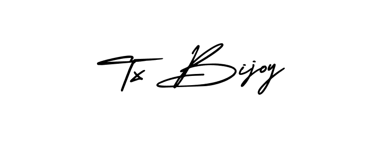 Use a signature maker to create a handwritten signature online. With this signature software, you can design (AmerikaSignatureDemo-Regular) your own signature for name Tx Bijoy. Tx Bijoy signature style 3 images and pictures png