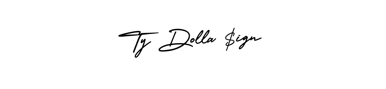 Use a signature maker to create a handwritten signature online. With this signature software, you can design (AmerikaSignatureDemo-Regular) your own signature for name Ty Dolla $ign. Ty Dolla $ign signature style 3 images and pictures png