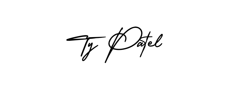 if you are searching for the best signature style for your name Ty Patel. so please give up your signature search. here we have designed multiple signature styles  using AmerikaSignatureDemo-Regular. Ty Patel signature style 3 images and pictures png