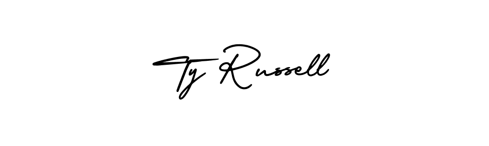 AmerikaSignatureDemo-Regular is a professional signature style that is perfect for those who want to add a touch of class to their signature. It is also a great choice for those who want to make their signature more unique. Get Ty Russell name to fancy signature for free. Ty Russell signature style 3 images and pictures png