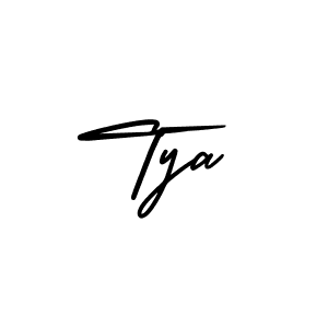 The best way (AmerikaSignatureDemo-Regular) to make a short signature is to pick only two or three words in your name. The name Tya include a total of six letters. For converting this name. Tya signature style 3 images and pictures png