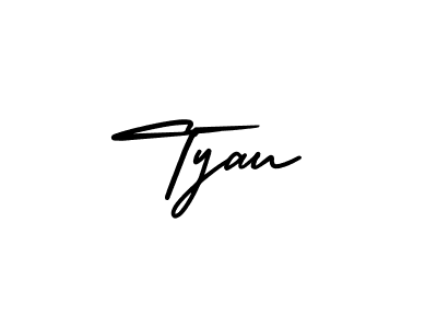 How to make Tyau name signature. Use AmerikaSignatureDemo-Regular style for creating short signs online. This is the latest handwritten sign. Tyau signature style 3 images and pictures png