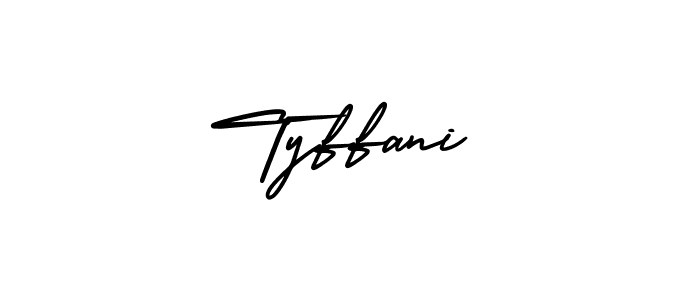 Use a signature maker to create a handwritten signature online. With this signature software, you can design (AmerikaSignatureDemo-Regular) your own signature for name Tyffani. Tyffani signature style 3 images and pictures png