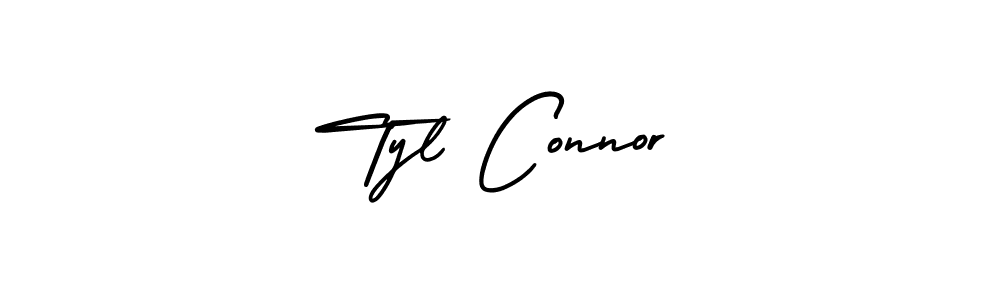 The best way (AmerikaSignatureDemo-Regular) to make a short signature is to pick only two or three words in your name. The name Tyl Connor include a total of six letters. For converting this name. Tyl Connor signature style 3 images and pictures png