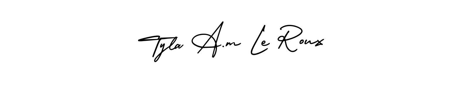 How to make Tyla A.m Le Roux name signature. Use AmerikaSignatureDemo-Regular style for creating short signs online. This is the latest handwritten sign. Tyla A.m Le Roux signature style 3 images and pictures png