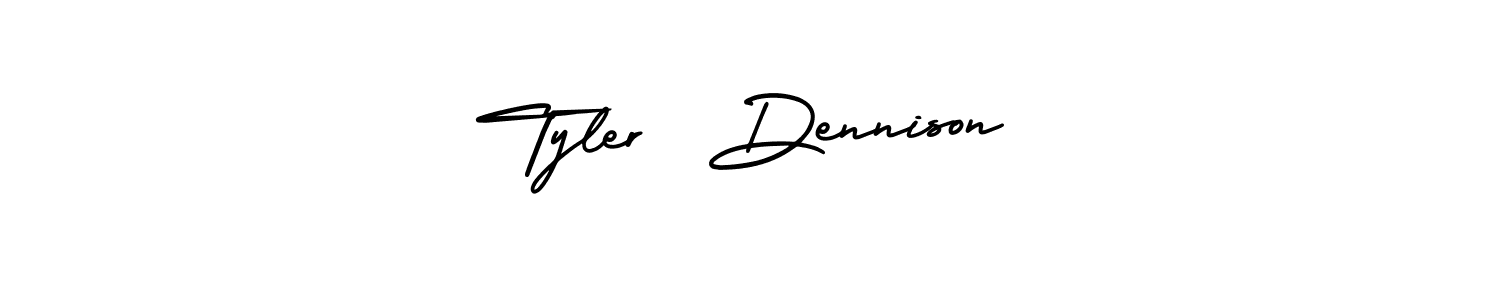 This is the best signature style for the Tyler  Dennison name. Also you like these signature font (AmerikaSignatureDemo-Regular). Mix name signature. Tyler  Dennison signature style 3 images and pictures png