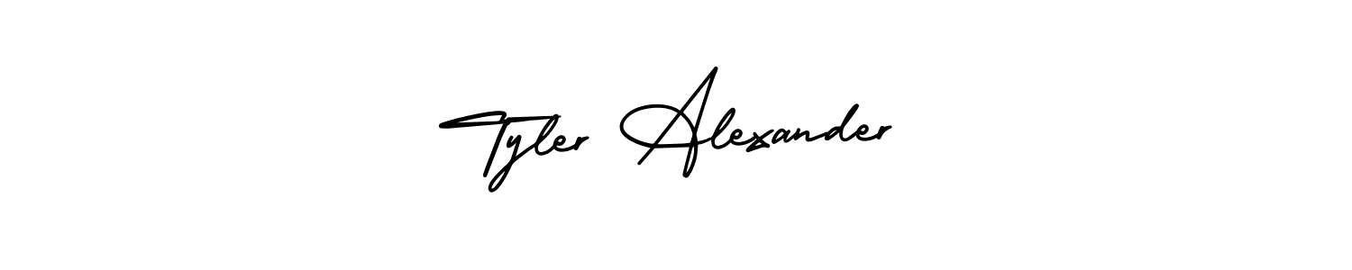 How to make Tyler Alexander name signature. Use AmerikaSignatureDemo-Regular style for creating short signs online. This is the latest handwritten sign. Tyler Alexander signature style 3 images and pictures png
