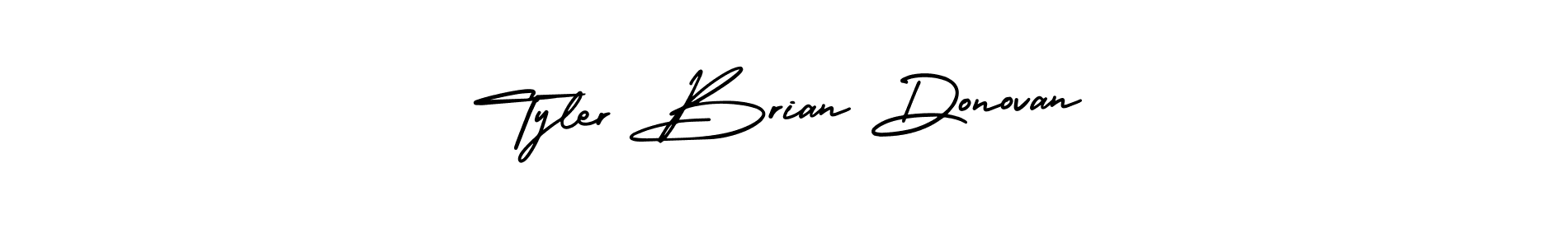 Make a short Tyler Brian Donovan signature style. Manage your documents anywhere anytime using AmerikaSignatureDemo-Regular. Create and add eSignatures, submit forms, share and send files easily. Tyler Brian Donovan signature style 3 images and pictures png