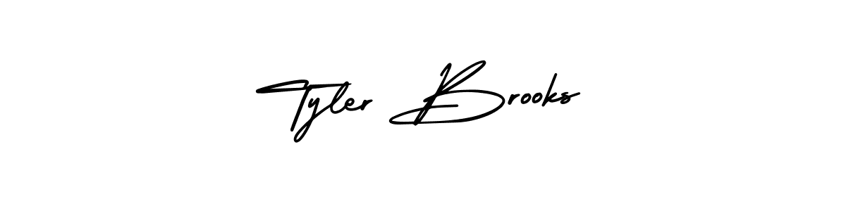 How to make Tyler Brooks name signature. Use AmerikaSignatureDemo-Regular style for creating short signs online. This is the latest handwritten sign. Tyler Brooks signature style 3 images and pictures png