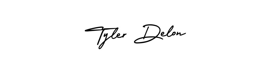 Make a beautiful signature design for name Tyler Delon. With this signature (AmerikaSignatureDemo-Regular) style, you can create a handwritten signature for free. Tyler Delon signature style 3 images and pictures png