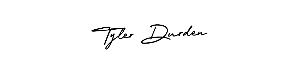 How to make Tyler Durden name signature. Use AmerikaSignatureDemo-Regular style for creating short signs online. This is the latest handwritten sign. Tyler Durden signature style 3 images and pictures png