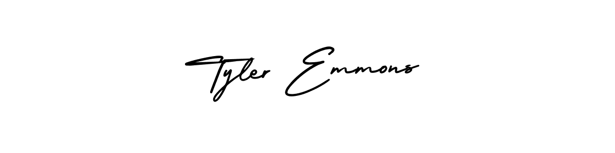 The best way (AmerikaSignatureDemo-Regular) to make a short signature is to pick only two or three words in your name. The name Tyler Emmons include a total of six letters. For converting this name. Tyler Emmons signature style 3 images and pictures png