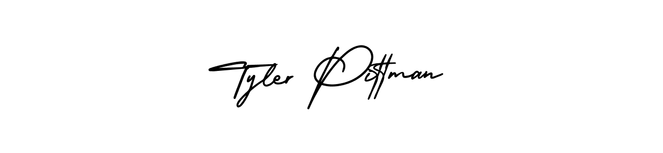 Tyler Pittman stylish signature style. Best Handwritten Sign (AmerikaSignatureDemo-Regular) for my name. Handwritten Signature Collection Ideas for my name Tyler Pittman. Tyler Pittman signature style 3 images and pictures png