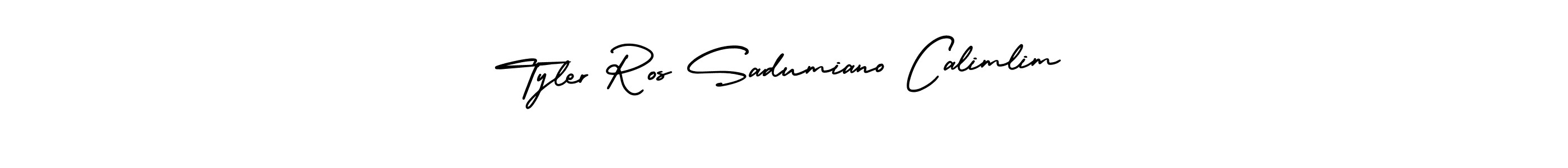 Also You can easily find your signature by using the search form. We will create Tyler Ros Sadumiano Calimlim name handwritten signature images for you free of cost using AmerikaSignatureDemo-Regular sign style. Tyler Ros Sadumiano Calimlim signature style 3 images and pictures png