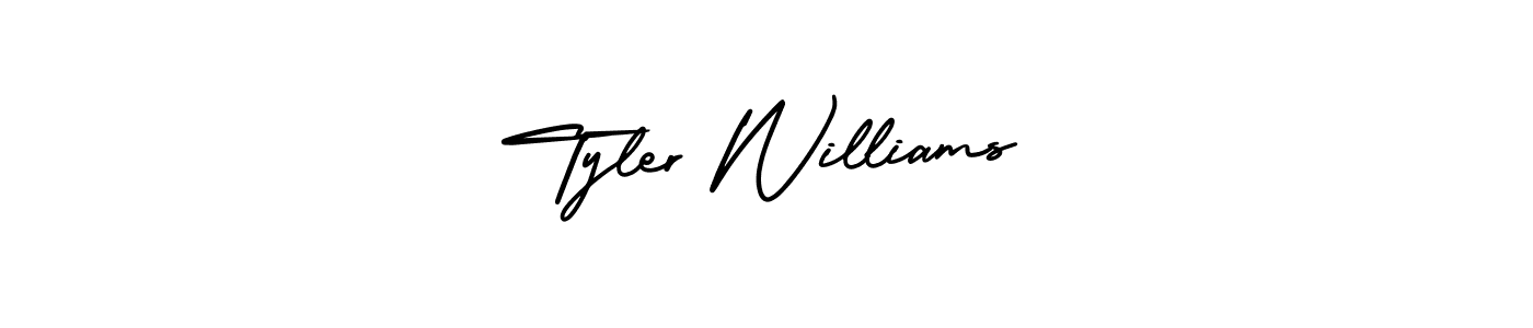Tyler Williams stylish signature style. Best Handwritten Sign (AmerikaSignatureDemo-Regular) for my name. Handwritten Signature Collection Ideas for my name Tyler Williams. Tyler Williams signature style 3 images and pictures png