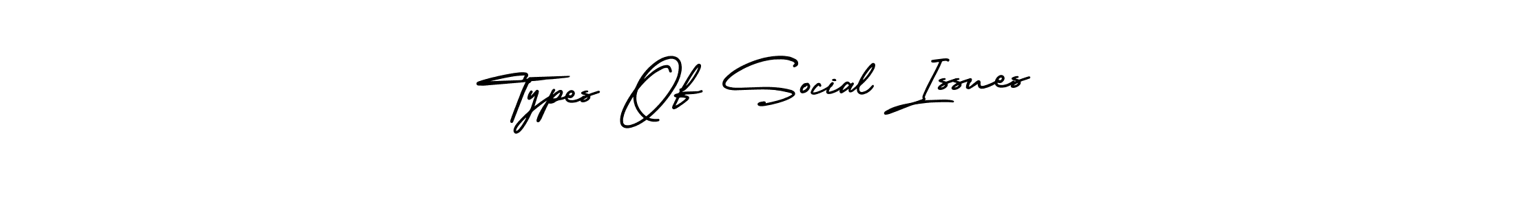This is the best signature style for the Types Of Social Issues name. Also you like these signature font (AmerikaSignatureDemo-Regular). Mix name signature. Types Of Social Issues signature style 3 images and pictures png