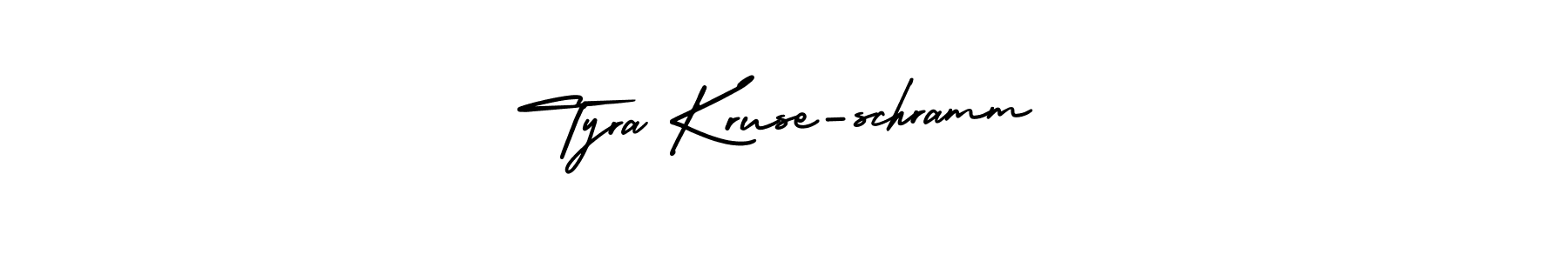 How to make Tyra Kruse-schramm signature? AmerikaSignatureDemo-Regular is a professional autograph style. Create handwritten signature for Tyra Kruse-schramm name. Tyra Kruse-schramm signature style 3 images and pictures png