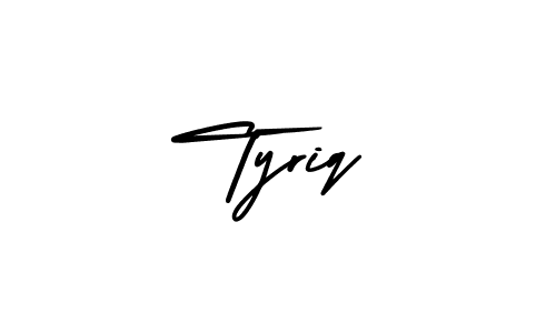 It looks lik you need a new signature style for name Tyriq. Design unique handwritten (AmerikaSignatureDemo-Regular) signature with our free signature maker in just a few clicks. Tyriq signature style 3 images and pictures png