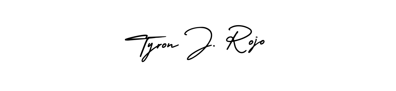 Tyron J. Rojo stylish signature style. Best Handwritten Sign (AmerikaSignatureDemo-Regular) for my name. Handwritten Signature Collection Ideas for my name Tyron J. Rojo. Tyron J. Rojo signature style 3 images and pictures png