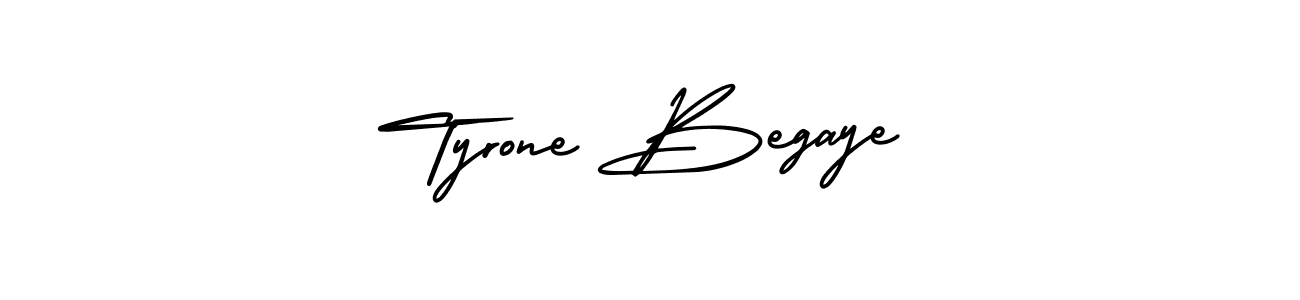 How to make Tyrone Begaye name signature. Use AmerikaSignatureDemo-Regular style for creating short signs online. This is the latest handwritten sign. Tyrone Begaye signature style 3 images and pictures png
