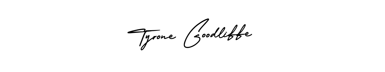 This is the best signature style for the Tyrone Goodliffe name. Also you like these signature font (AmerikaSignatureDemo-Regular). Mix name signature. Tyrone Goodliffe signature style 3 images and pictures png