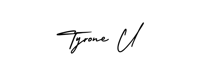 Also You can easily find your signature by using the search form. We will create Tyrone U name handwritten signature images for you free of cost using AmerikaSignatureDemo-Regular sign style. Tyrone U signature style 3 images and pictures png