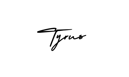 How to make Tyrus name signature. Use AmerikaSignatureDemo-Regular style for creating short signs online. This is the latest handwritten sign. Tyrus signature style 3 images and pictures png