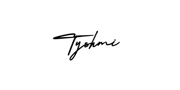 How to make Tyshmi signature? AmerikaSignatureDemo-Regular is a professional autograph style. Create handwritten signature for Tyshmi name. Tyshmi signature style 3 images and pictures png