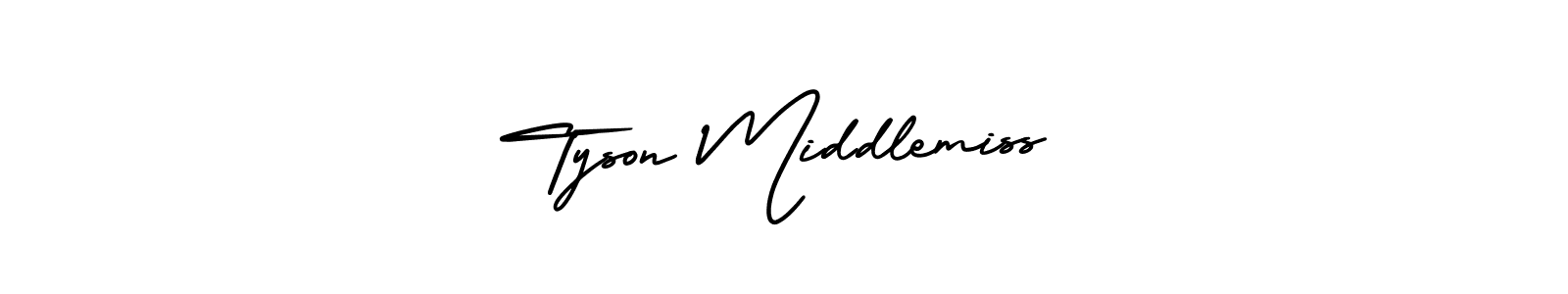 Tyson Middlemiss stylish signature style. Best Handwritten Sign (AmerikaSignatureDemo-Regular) for my name. Handwritten Signature Collection Ideas for my name Tyson Middlemiss. Tyson Middlemiss signature style 3 images and pictures png