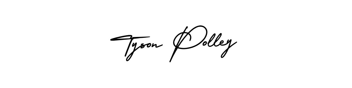 The best way (AmerikaSignatureDemo-Regular) to make a short signature is to pick only two or three words in your name. The name Tyson Polley include a total of six letters. For converting this name. Tyson Polley signature style 3 images and pictures png