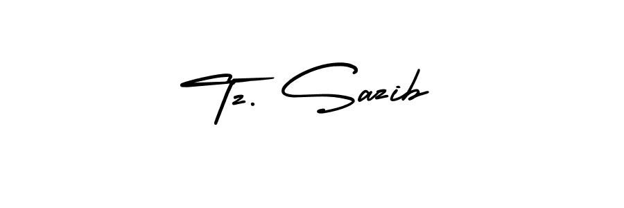 Design your own signature with our free online signature maker. With this signature software, you can create a handwritten (AmerikaSignatureDemo-Regular) signature for name Tz. Sazib. Tz. Sazib signature style 3 images and pictures png