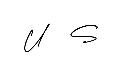 How to make U   S signature? AmerikaSignatureDemo-Regular is a professional autograph style. Create handwritten signature for U   S name. U   S signature style 3 images and pictures png