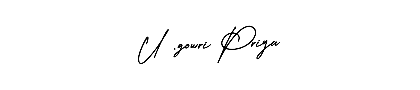 Design your own signature with our free online signature maker. With this signature software, you can create a handwritten (AmerikaSignatureDemo-Regular) signature for name U .gowri Priya. U .gowri Priya signature style 3 images and pictures png