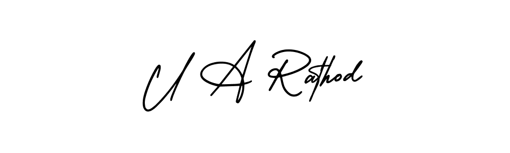 It looks lik you need a new signature style for name U A Rathod. Design unique handwritten (AmerikaSignatureDemo-Regular) signature with our free signature maker in just a few clicks. U A Rathod signature style 3 images and pictures png