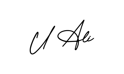 Also we have U Ali name is the best signature style. Create professional handwritten signature collection using AmerikaSignatureDemo-Regular autograph style. U Ali signature style 3 images and pictures png