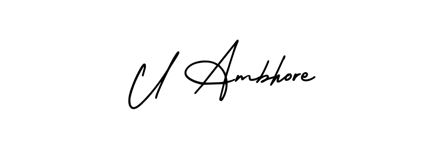 Check out images of Autograph of U Ambhore name. Actor U Ambhore Signature Style. AmerikaSignatureDemo-Regular is a professional sign style online. U Ambhore signature style 3 images and pictures png