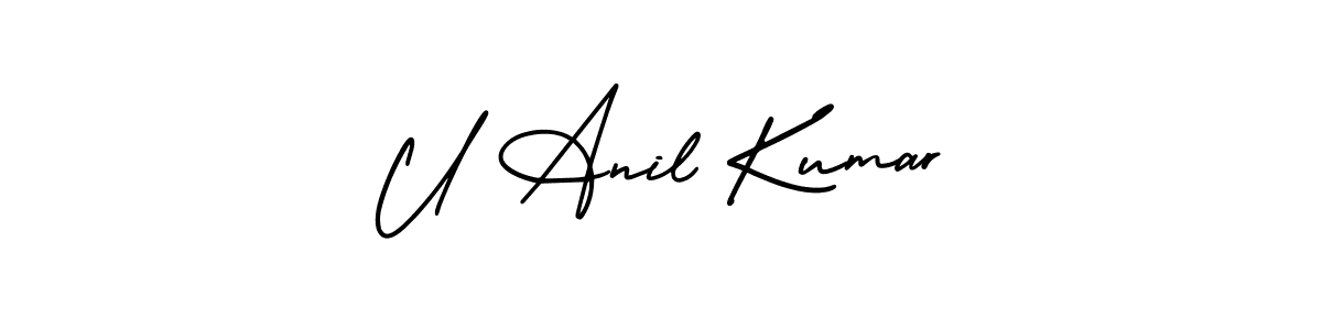 You should practise on your own different ways (AmerikaSignatureDemo-Regular) to write your name (U Anil Kumar) in signature. don't let someone else do it for you. U Anil Kumar signature style 3 images and pictures png