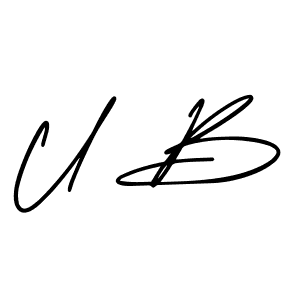 Make a beautiful signature design for name U B. With this signature (AmerikaSignatureDemo-Regular) style, you can create a handwritten signature for free. U B signature style 3 images and pictures png