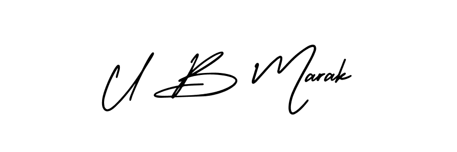 Design your own signature with our free online signature maker. With this signature software, you can create a handwritten (AmerikaSignatureDemo-Regular) signature for name U B Marak. U B Marak signature style 3 images and pictures png