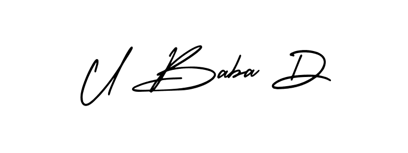 Similarly AmerikaSignatureDemo-Regular is the best handwritten signature design. Signature creator online .You can use it as an online autograph creator for name U Baba D. U Baba D signature style 3 images and pictures png