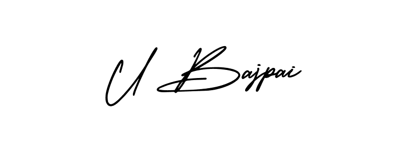 Design your own signature with our free online signature maker. With this signature software, you can create a handwritten (AmerikaSignatureDemo-Regular) signature for name U Bajpai. U Bajpai signature style 3 images and pictures png