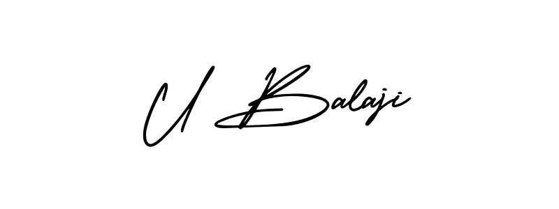 Similarly AmerikaSignatureDemo-Regular is the best handwritten signature design. Signature creator online .You can use it as an online autograph creator for name U Balaji. U Balaji signature style 3 images and pictures png