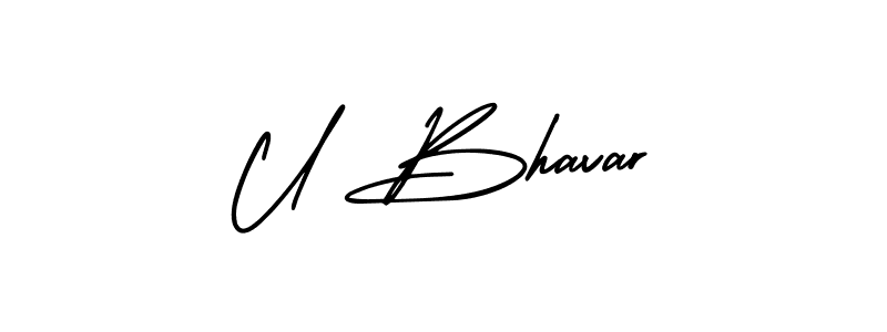 Create a beautiful signature design for name U Bhavar. With this signature (AmerikaSignatureDemo-Regular) fonts, you can make a handwritten signature for free. U Bhavar signature style 3 images and pictures png