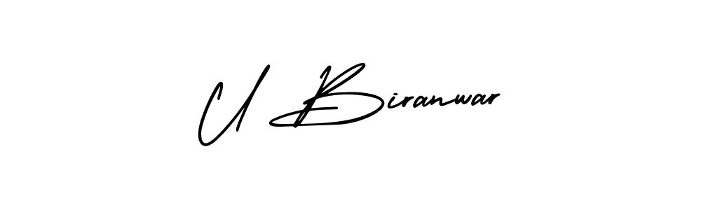 Also You can easily find your signature by using the search form. We will create U Biranwar name handwritten signature images for you free of cost using AmerikaSignatureDemo-Regular sign style. U Biranwar signature style 3 images and pictures png